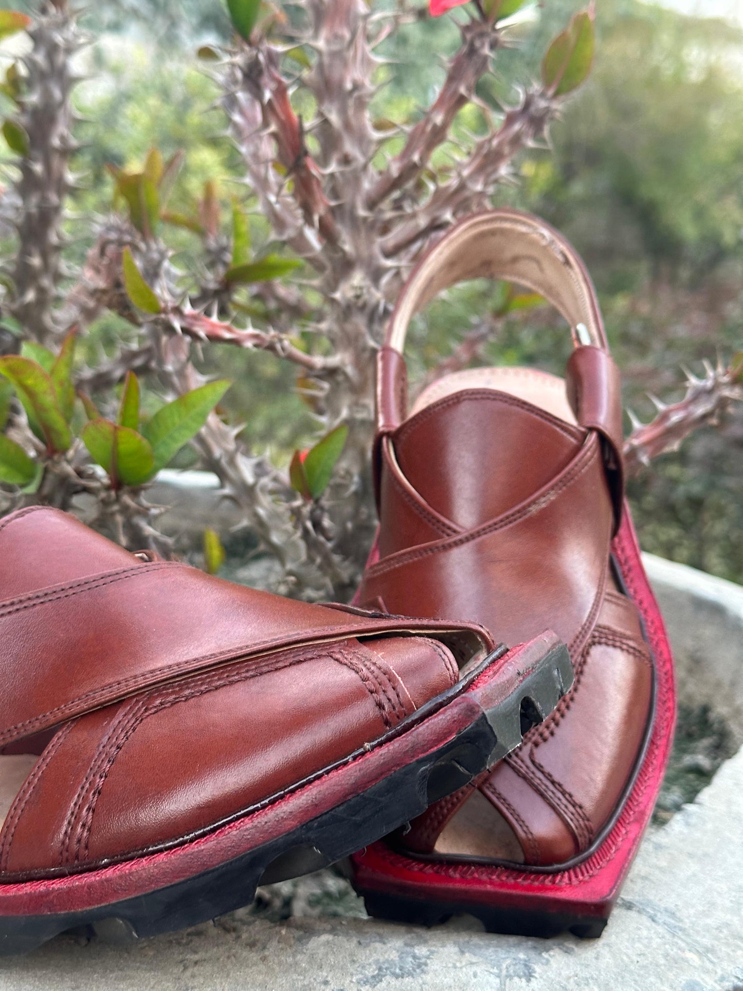 Half-Cut Mustard Norozi Chappal with Double Sole