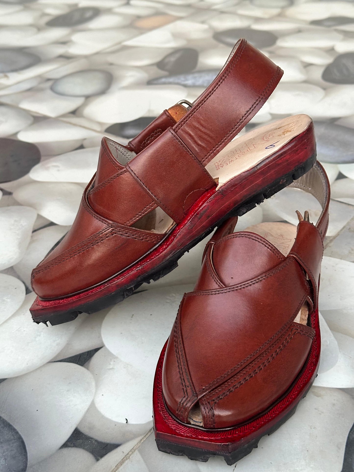 Half-Cut Mustard Norozi Chappal with Double Sole